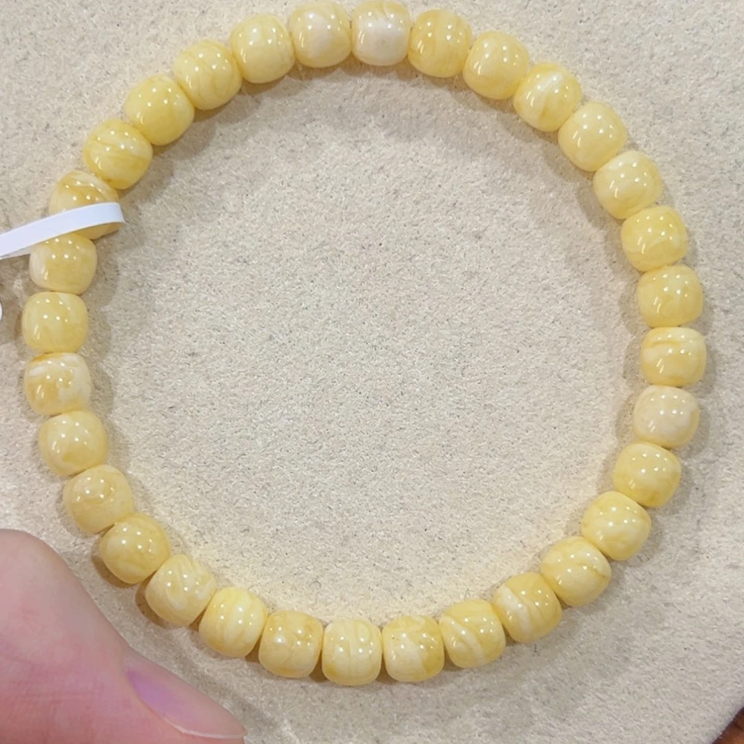 手链蜜蜡未镶嵌6.5m高桩浓蜡虎皮妖花 新货！