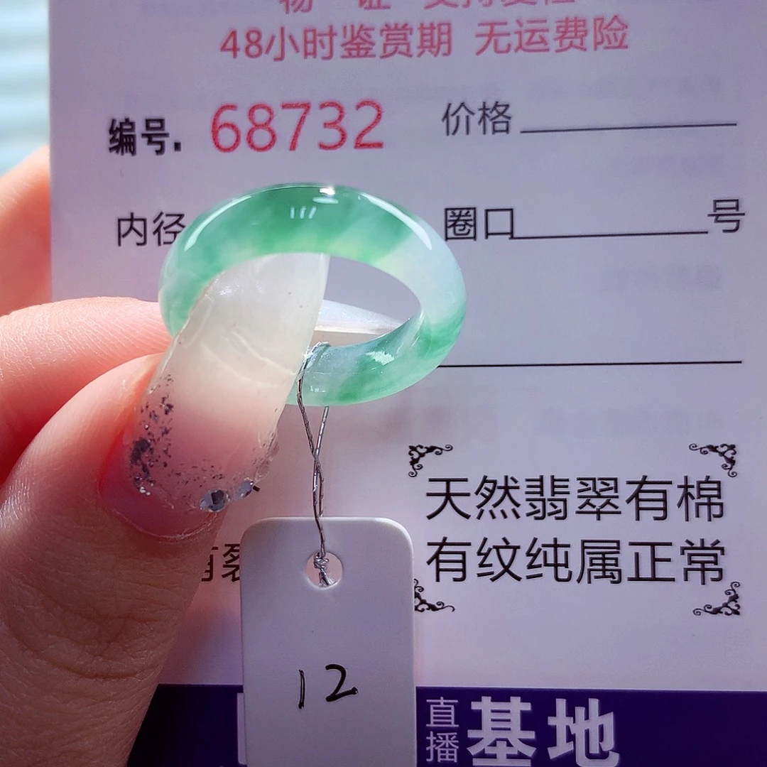 翡翠未镶嵌戒指天然