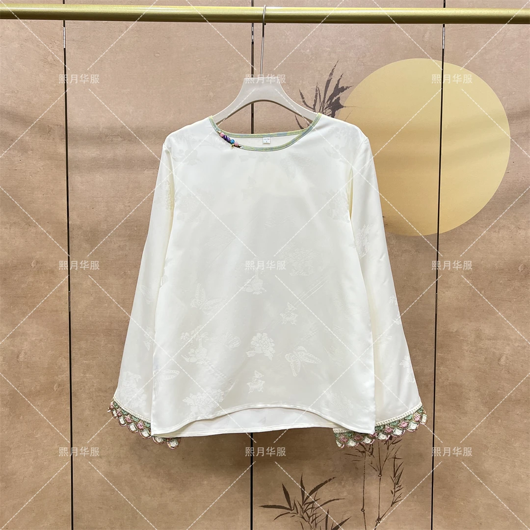 【波斯公主】蕾丝花边2025清新减龄早春新款宽松显瘦百搭长袖衬衫