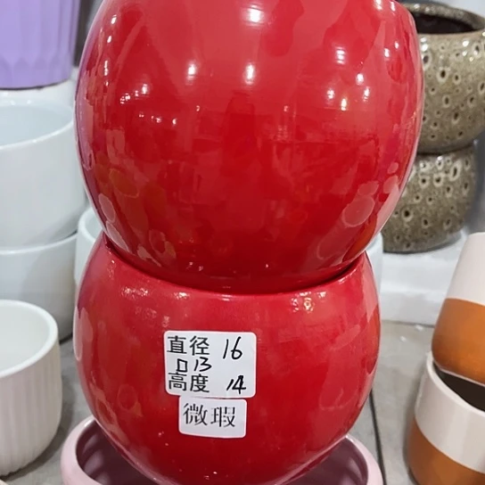 多肉绿植陶瓷花盆9.9包邮，有孔