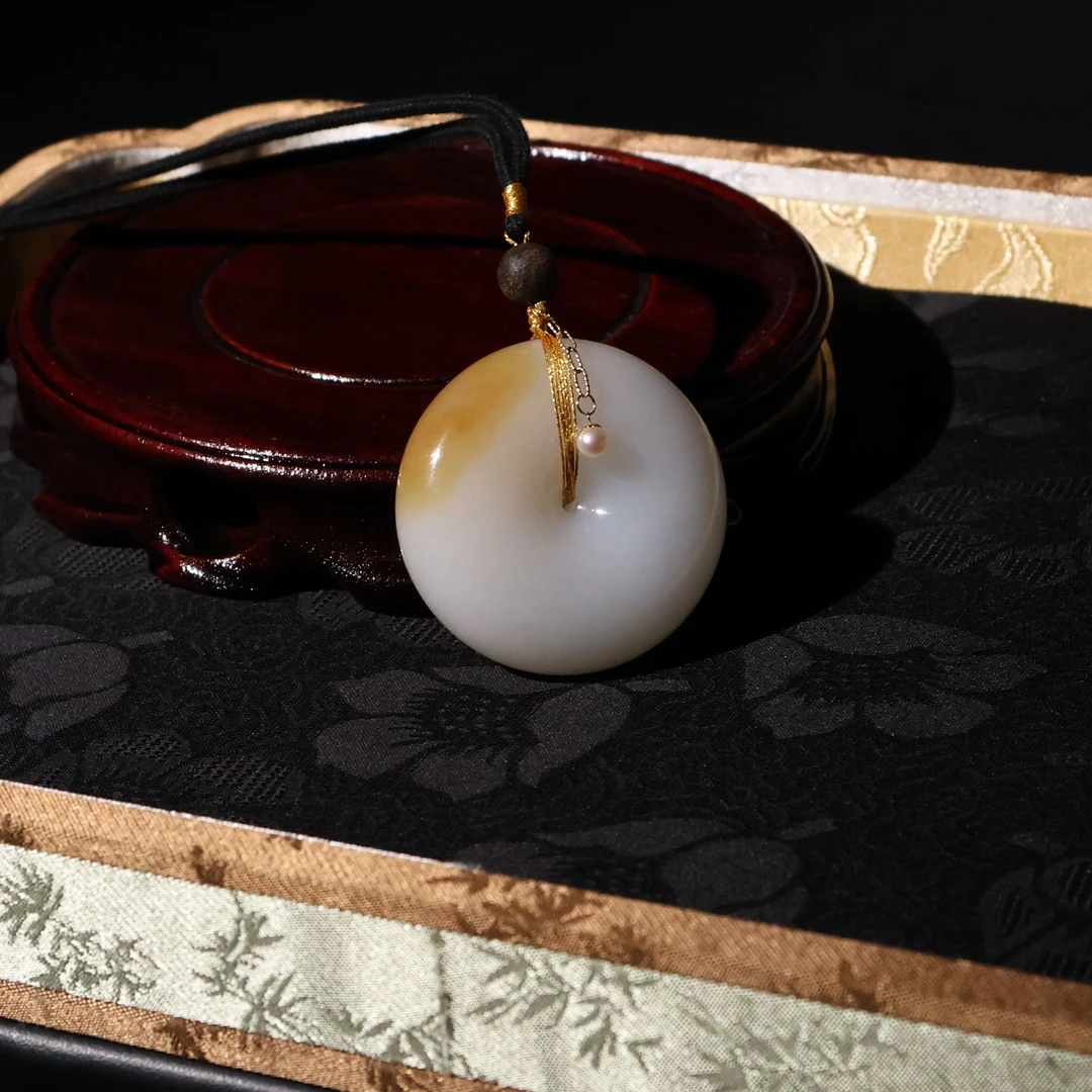 【一口糖】糖*和田玉*平安扣*挂坠*18k