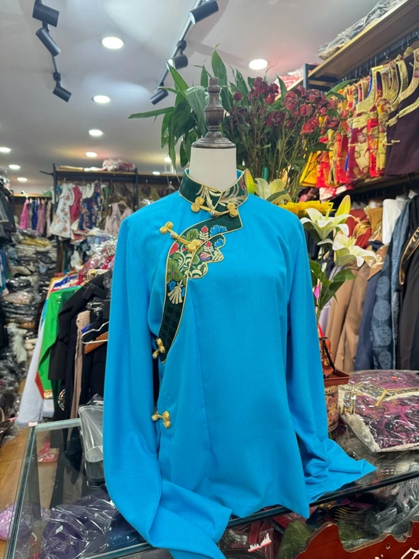 新款单边金卡衬衫藏族民族风新款上衣