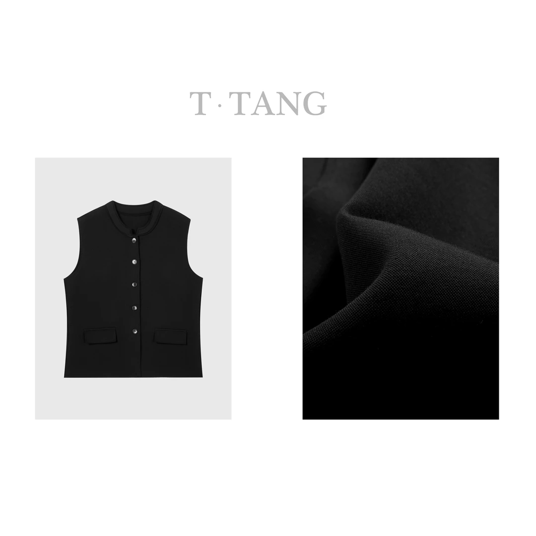 秋季新款380g珠地空气层时尚百搭潮流显瘦气质无袖马甲【6895】jj