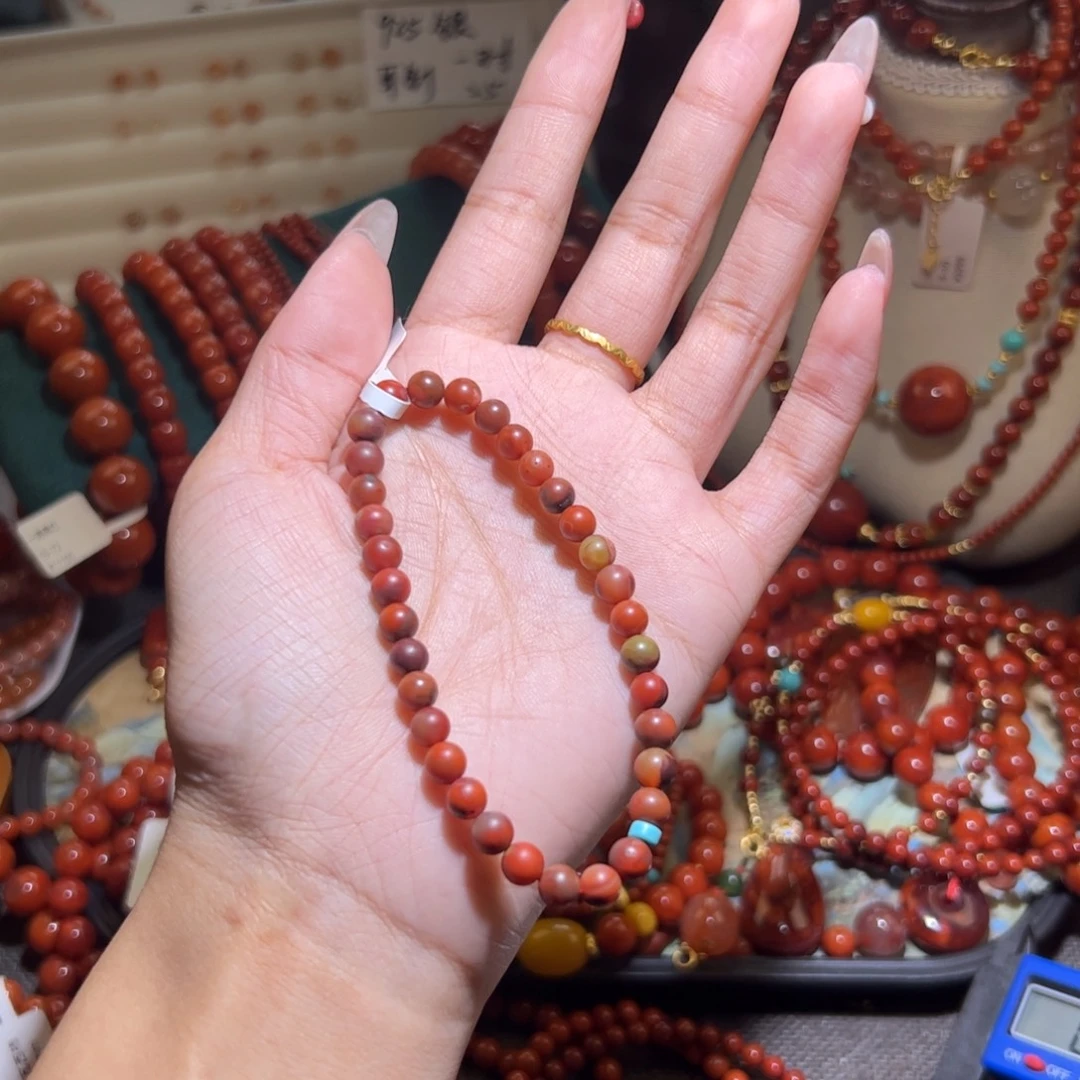 南红玛瑙未镶嵌手链5mm