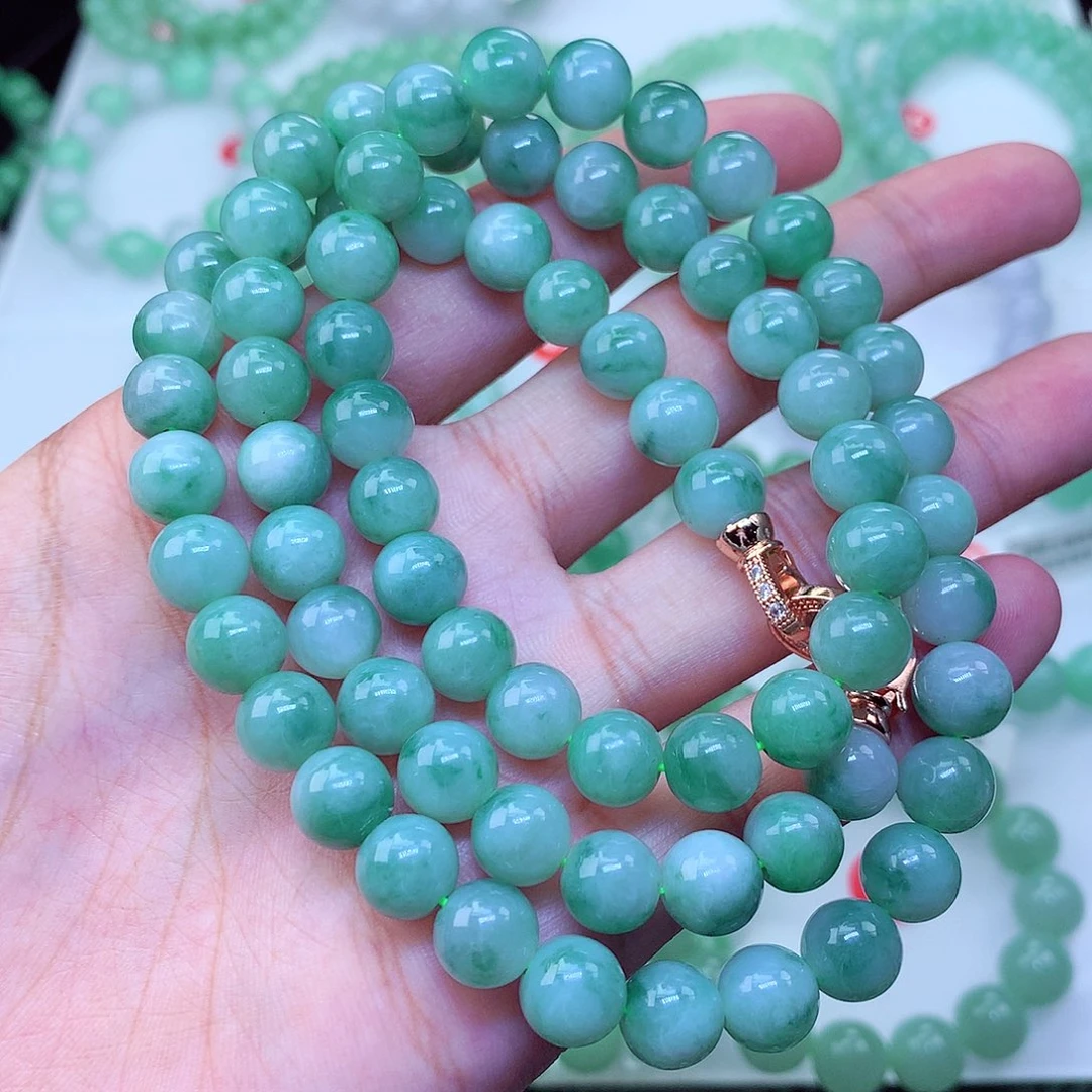 翡翠未镶嵌毛衣链卡9