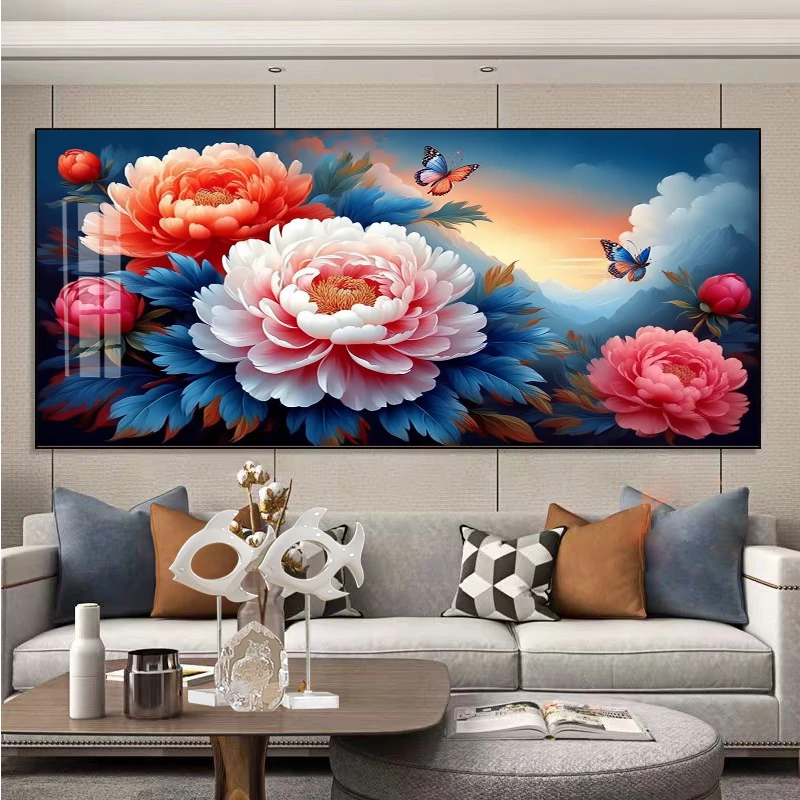 国色牡丹新款十字绣线绣自己绣客厅沙发背景墙高颜值钻石画点钻绣