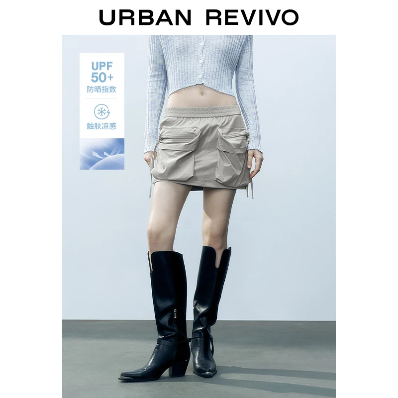 【UR防晒衣】UR2025夏季新款女工装口袋超短款防晒半裙UWS550004