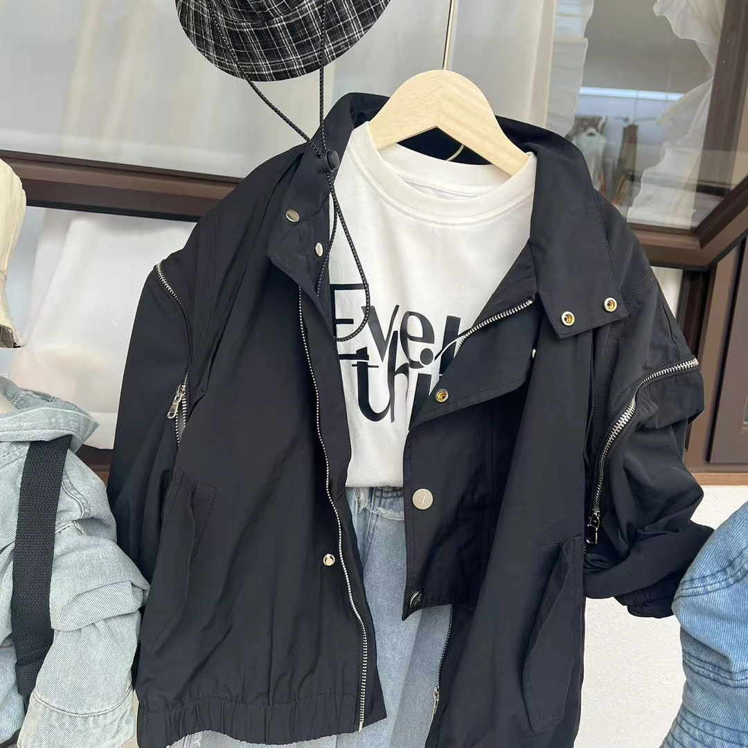 儿童宝宝童装2025春季新款男女童时尚时尚百搭大童小童韩版黑色