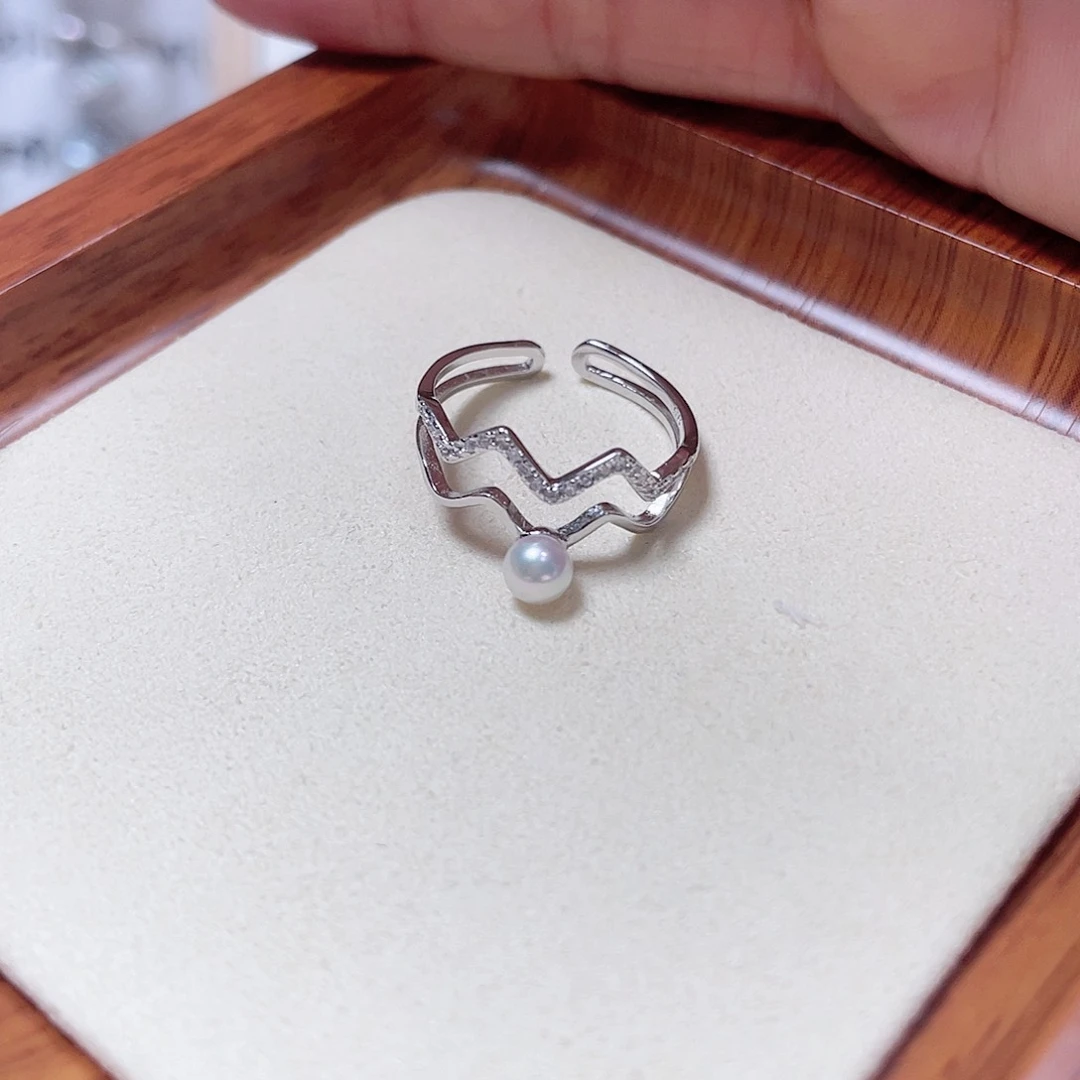 海水珍珠戒指银S925镶嵌