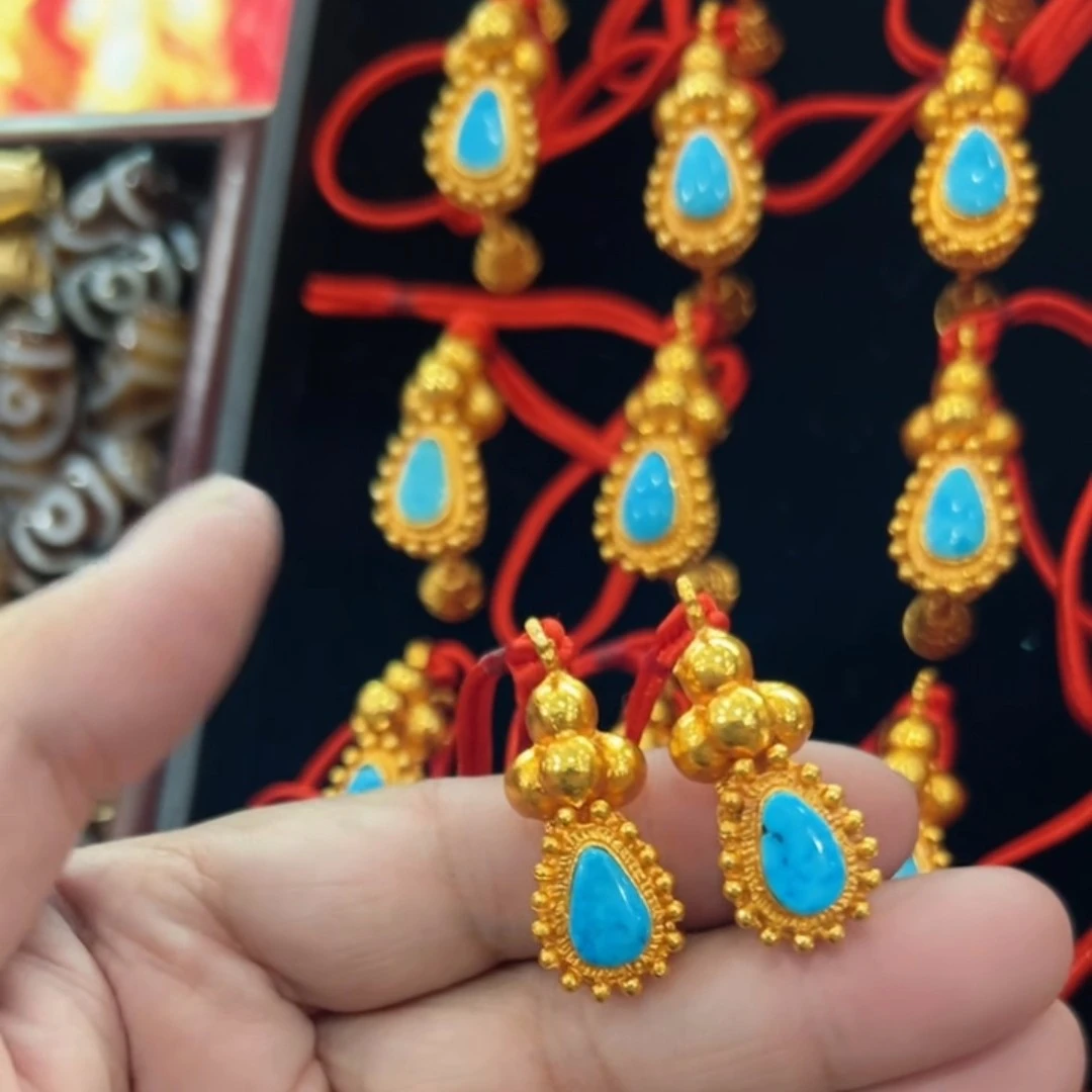 铜合金亚克力耳饰 尼泊尔纯手工女士耳环