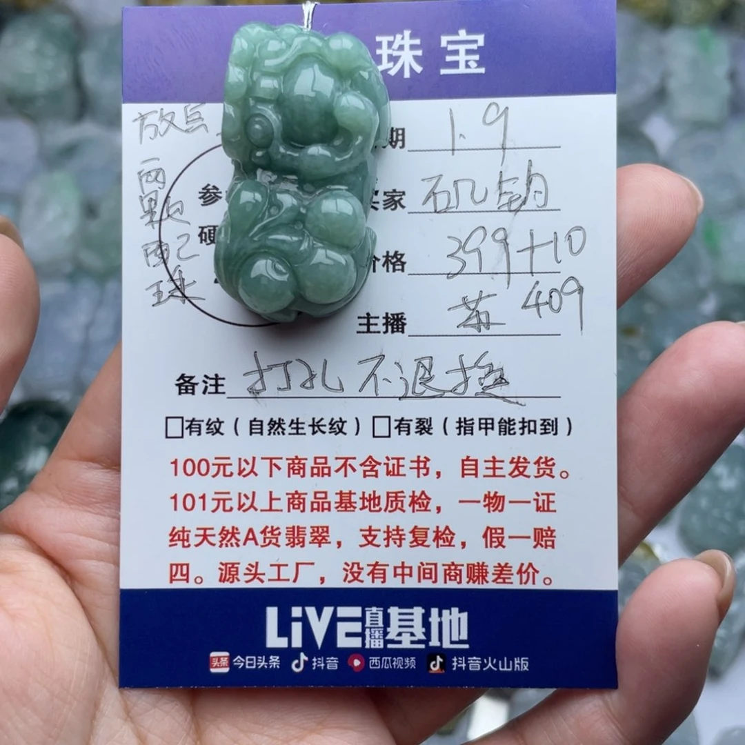 翡翠颈饰未镶嵌?****?貔貅