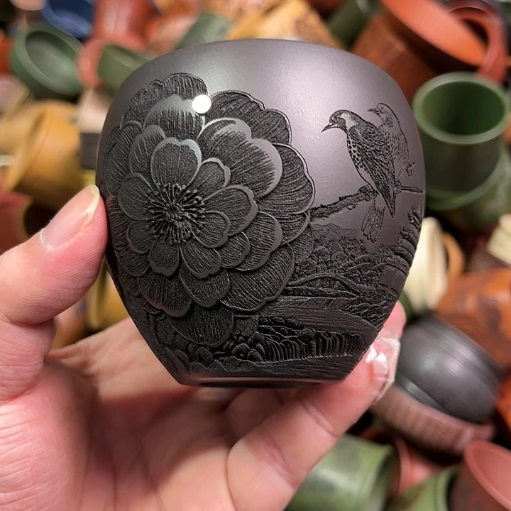 紫砂茶杯全手工紫砂主人杯