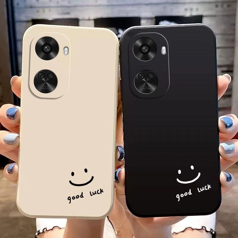 黑白简约笑脸适用华为nova11se手机壳BON-AL00软套保护套防摔情侣
