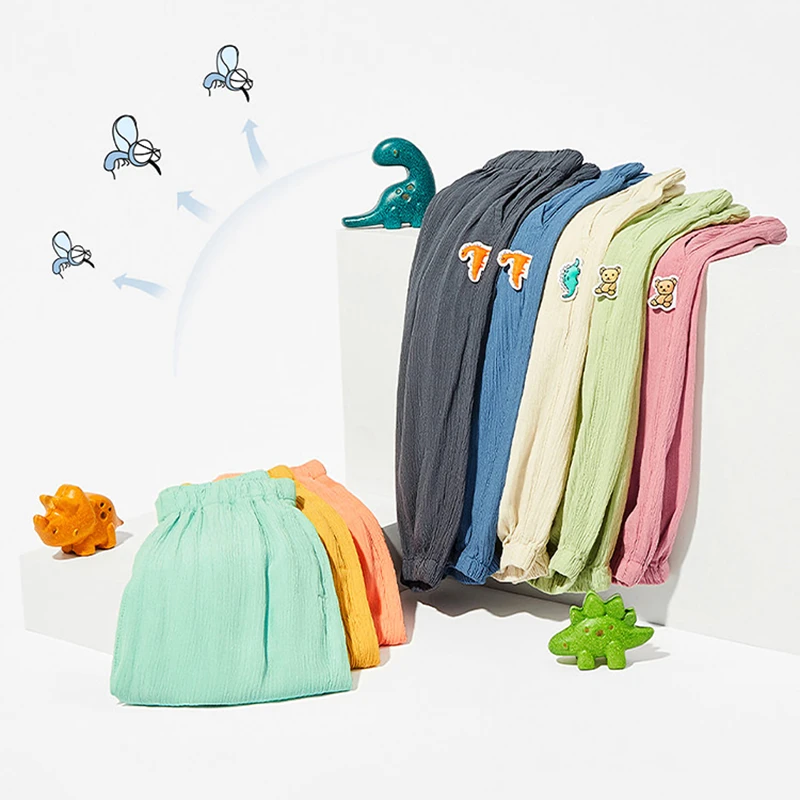 商场同款】儿童裤子男童防蚊裤夏季2025新宝宝长裤女童休闲裤潮