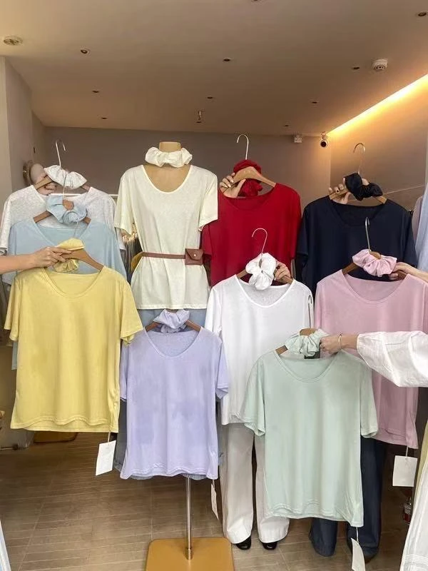 粉丝福利新款Today家夏季短袖V领短袖T恤糖果色系上衣1007