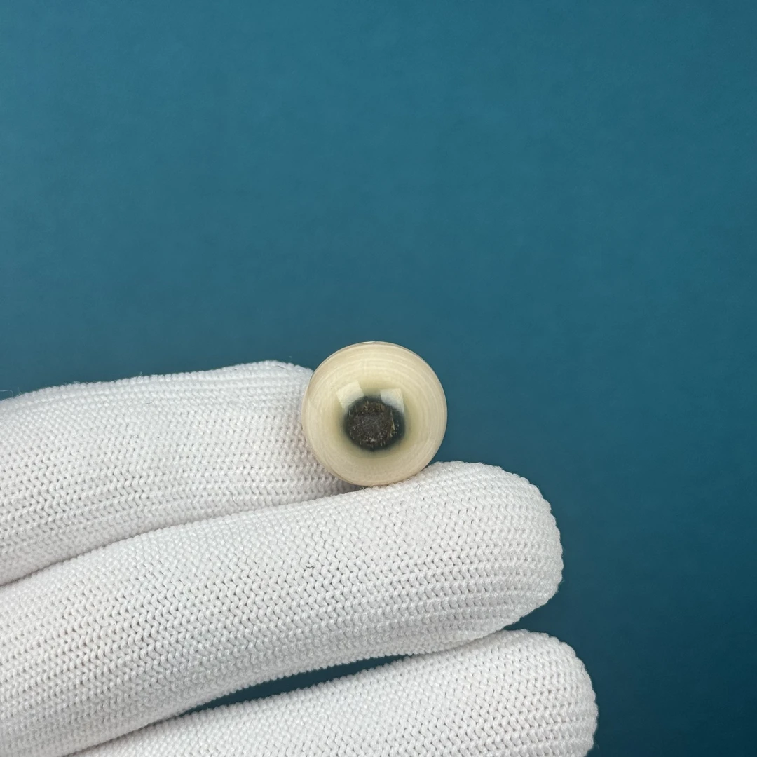 D46-08天然猛犸蓝眼睛圆珠16.1mm支持复检假一罚十