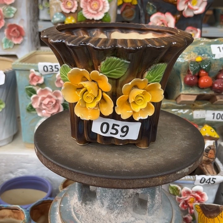 紫砂花盆粗陶材质多肉花盆