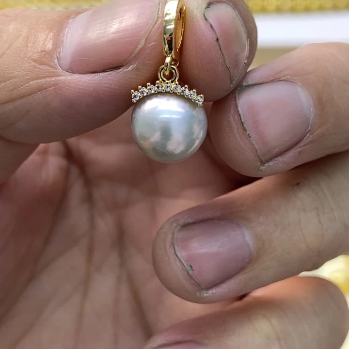 银S925镶嵌淡水珍珠颈饰