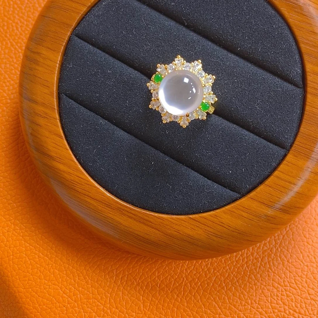 石英质玉银S925镶嵌戒指
