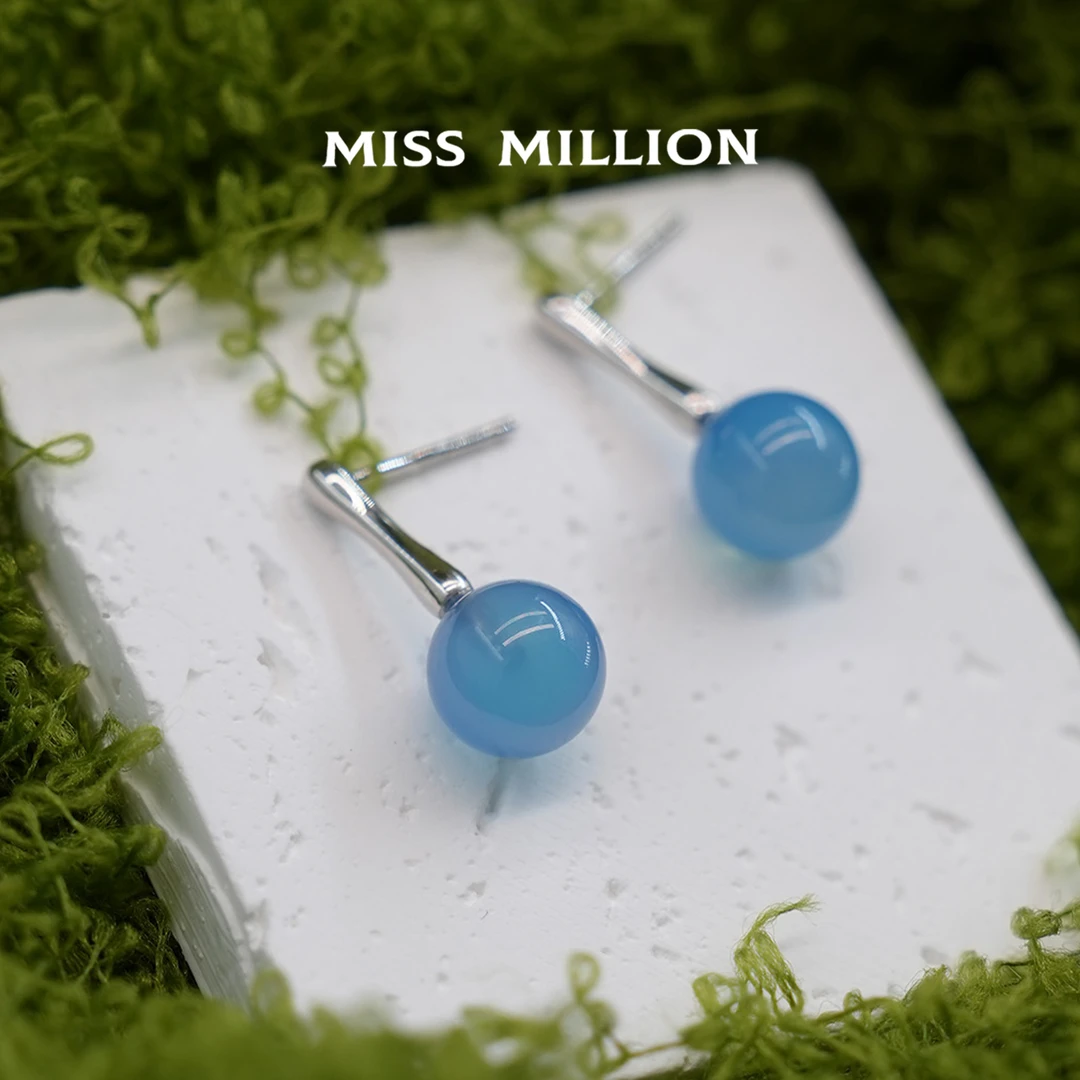 MM · 似水· 蓝玛瑙耳钉（多样性）