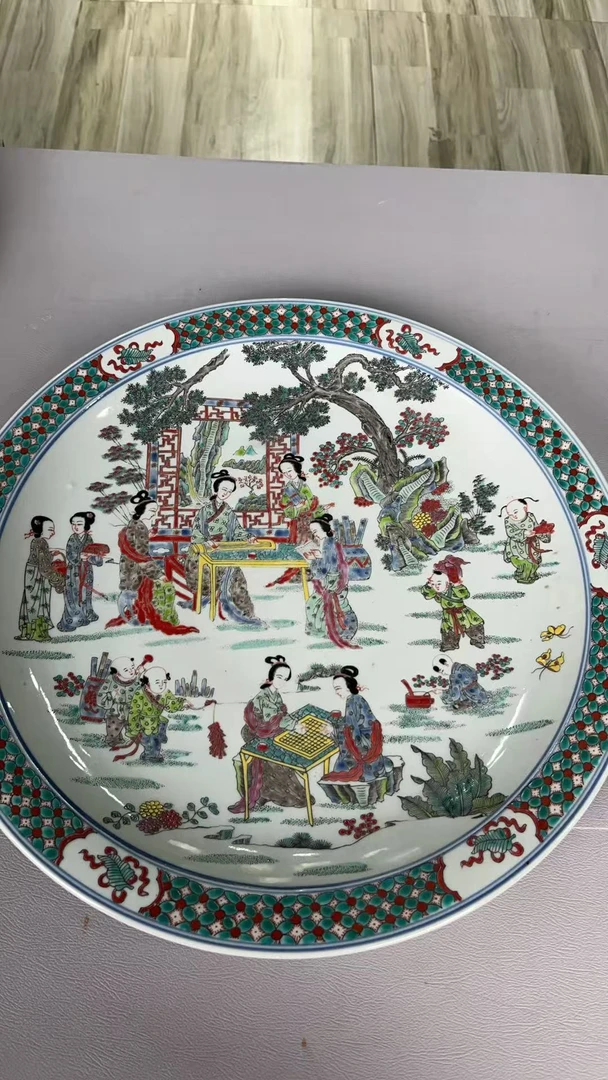 景德镇陶瓷五彩赏盘E17