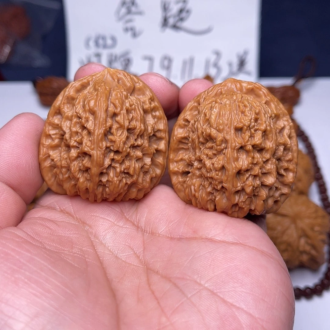 文玩核桃把件40南将石单只尖微修1-2