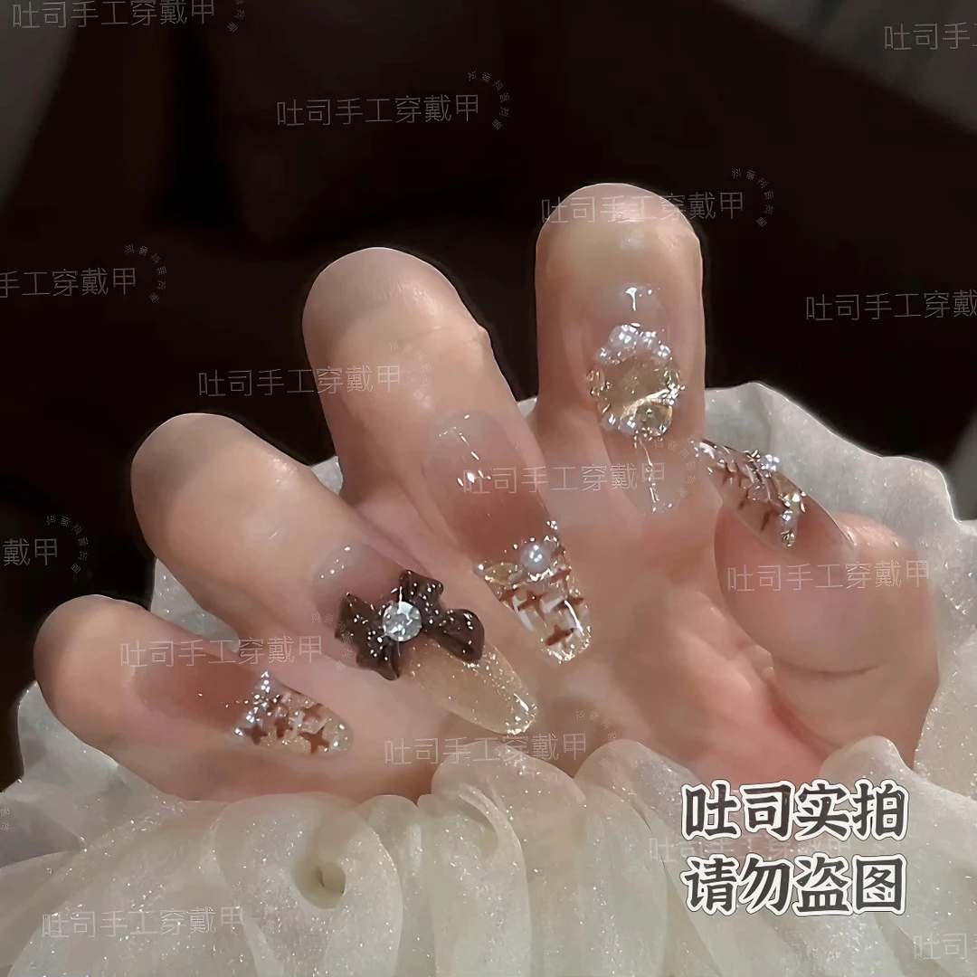 【可可小香】高级穿戴甲冬季款手工轻奢设计优雅时尚穿戴返潮圣诞