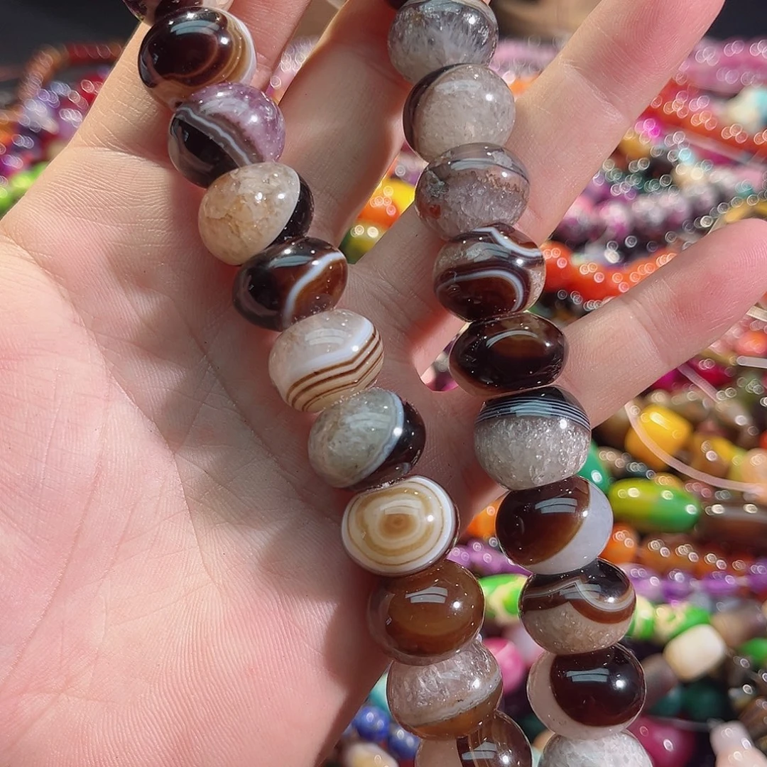 玛瑙/玉髓未镶嵌珠宝半成品水晶玛瑙一条18mm