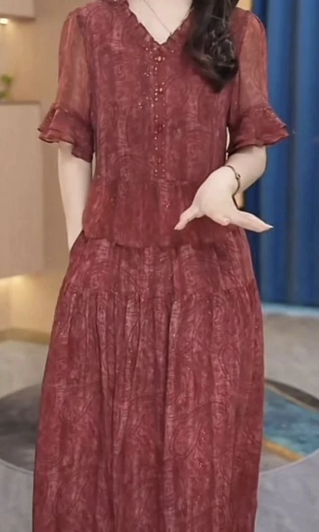 【连衣裙】2025夏季新款洋气休闲百搭气质时尚中长款连衣裙【251#】