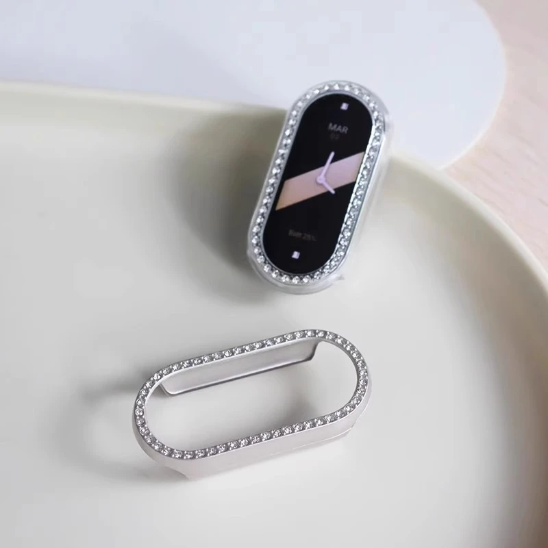 适用小米手环10保护壳镶钻镂空保护套9nfc版半包防摔ins风高级感