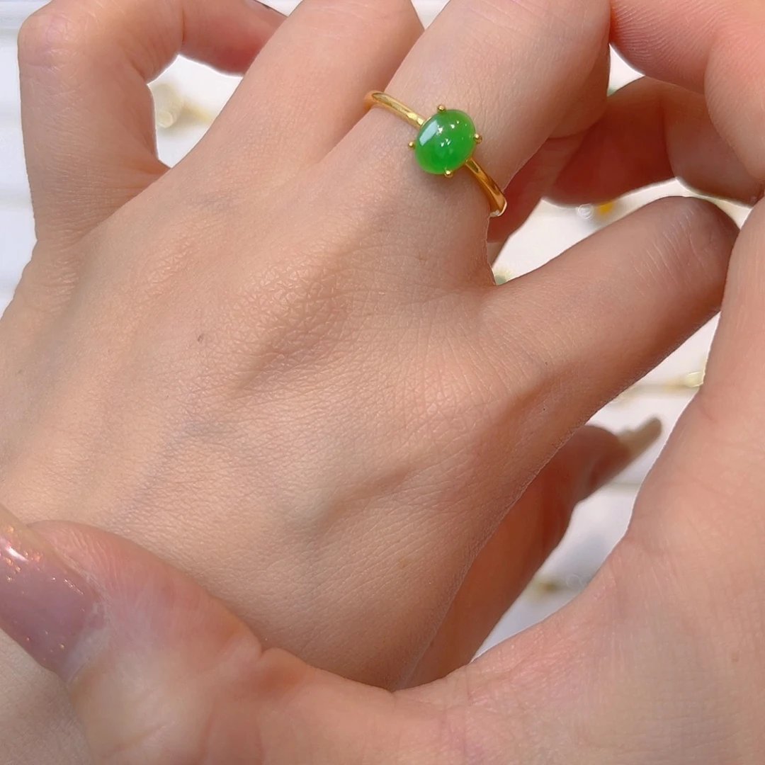 翡翠戒指银S925镶嵌