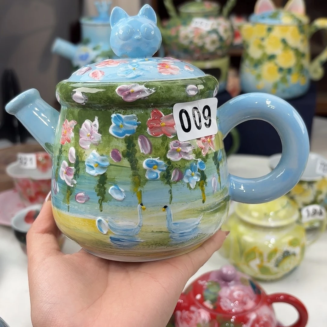 瓷片景德镇手绘高温釉下彩陶瓷茶具