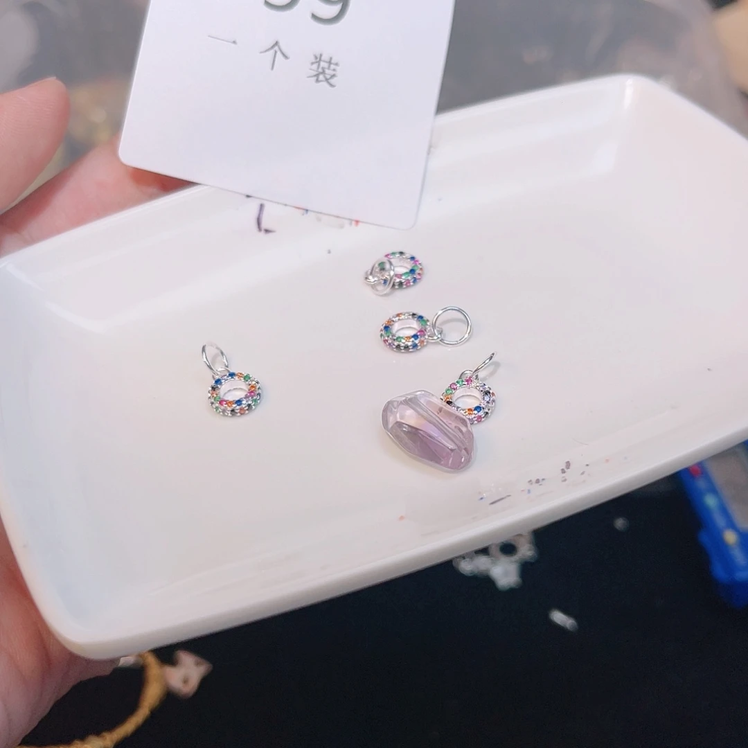 水晶珠宝半成品银S925镶嵌99