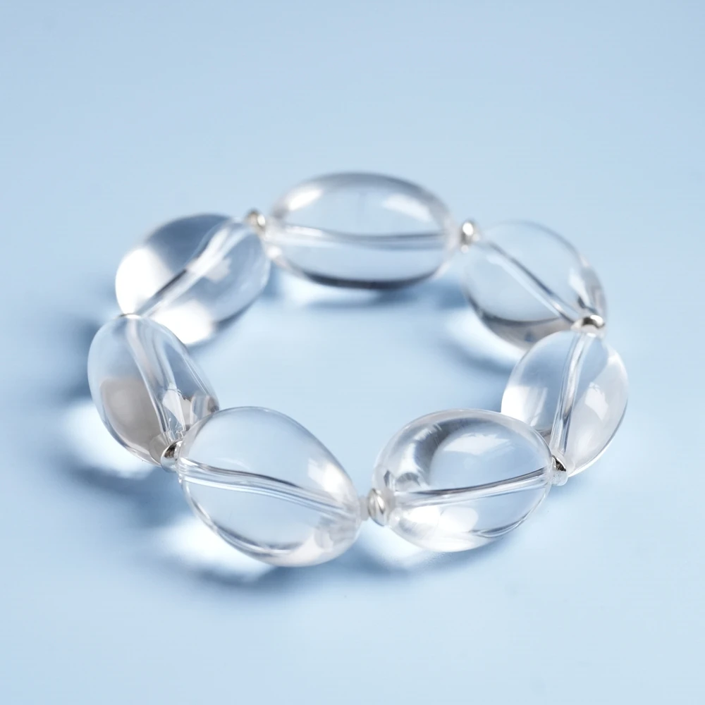 【行走】喜马拉雅白水晶随形大糖豆手链  S301 多样性发一