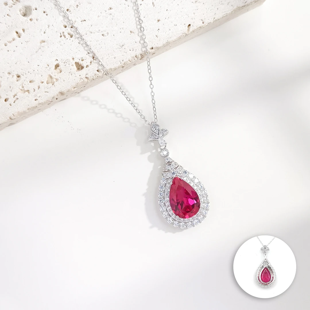 红宝石 BZHF-007021 【绛河夜泊】S925银 贵气精致女款项链