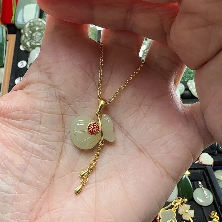 颈饰银S925镶嵌和田玉