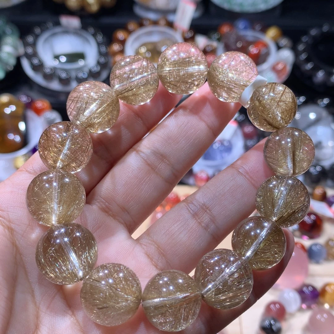 水晶未镶嵌手链银发晶15mm