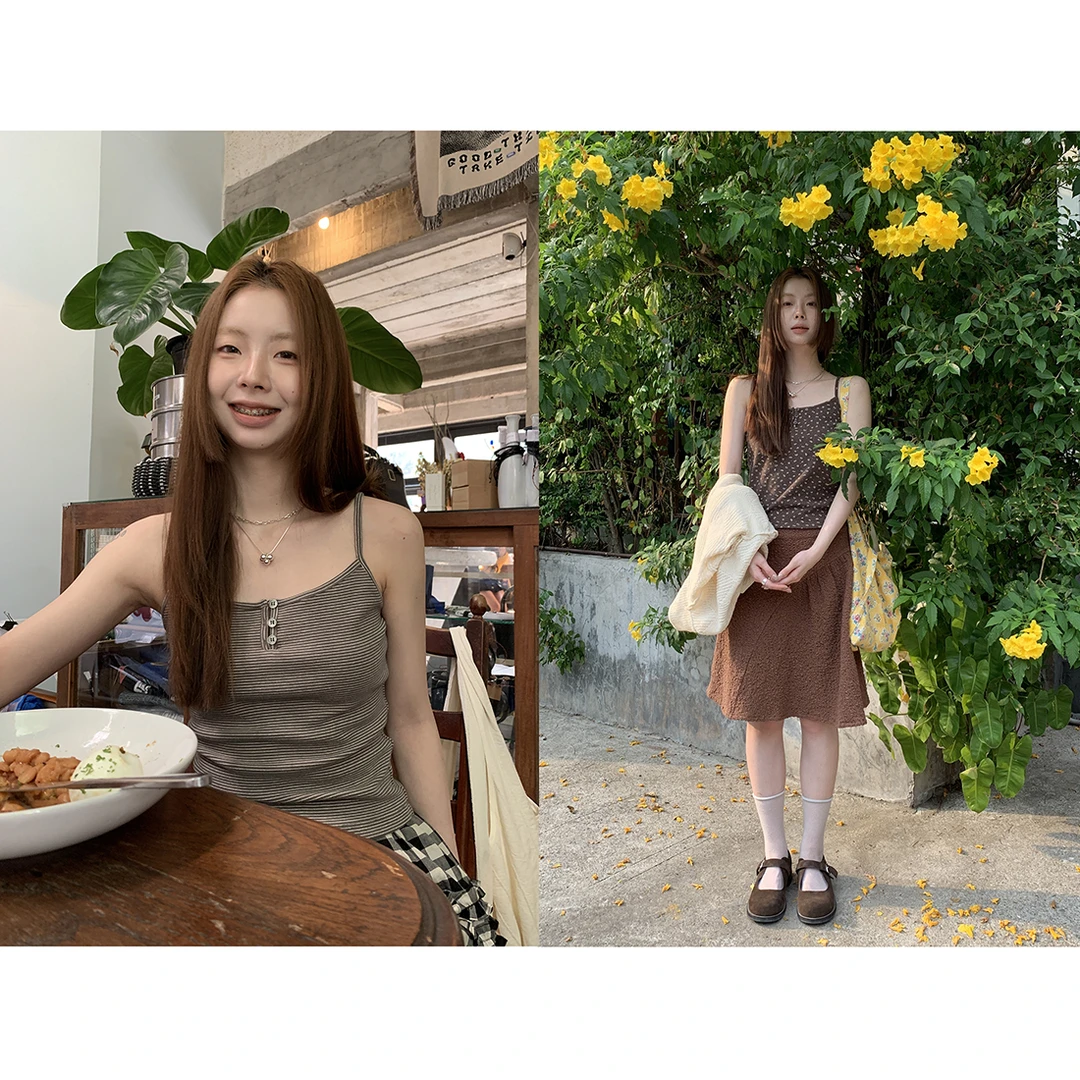 Hellooo Eat 复古百搭条纹吊带背心EM2437