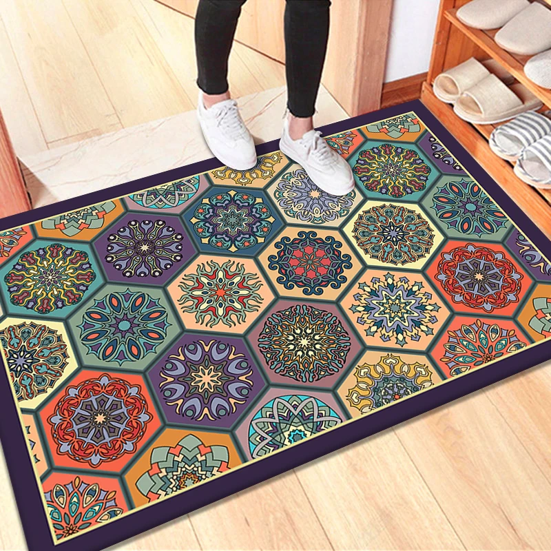 方格北欧60*100CM入户门垫脚垫地毯地垫现代轻奢风吸水厨房浴室垫