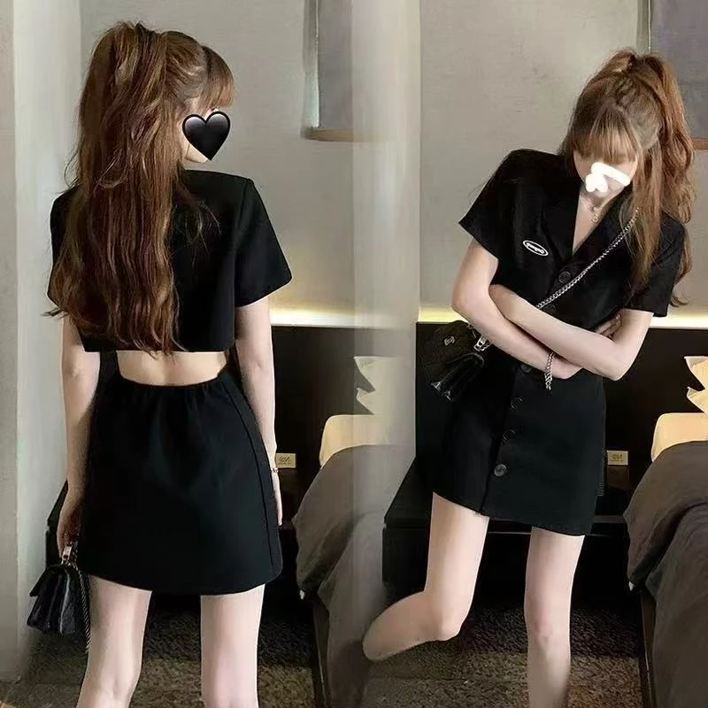 小两口金气质性感显瘦小黑裙459251