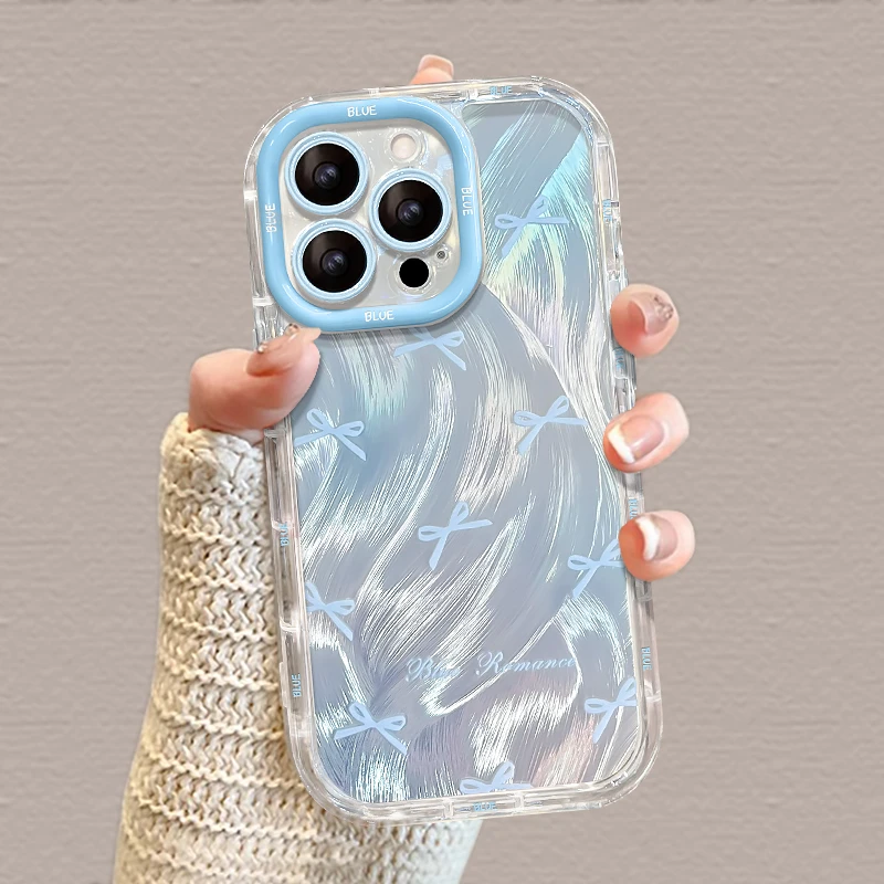 满屏晕染蝴蝶适用苹果15vivo华为oppo小米iPhone16羽纱奶油手机壳