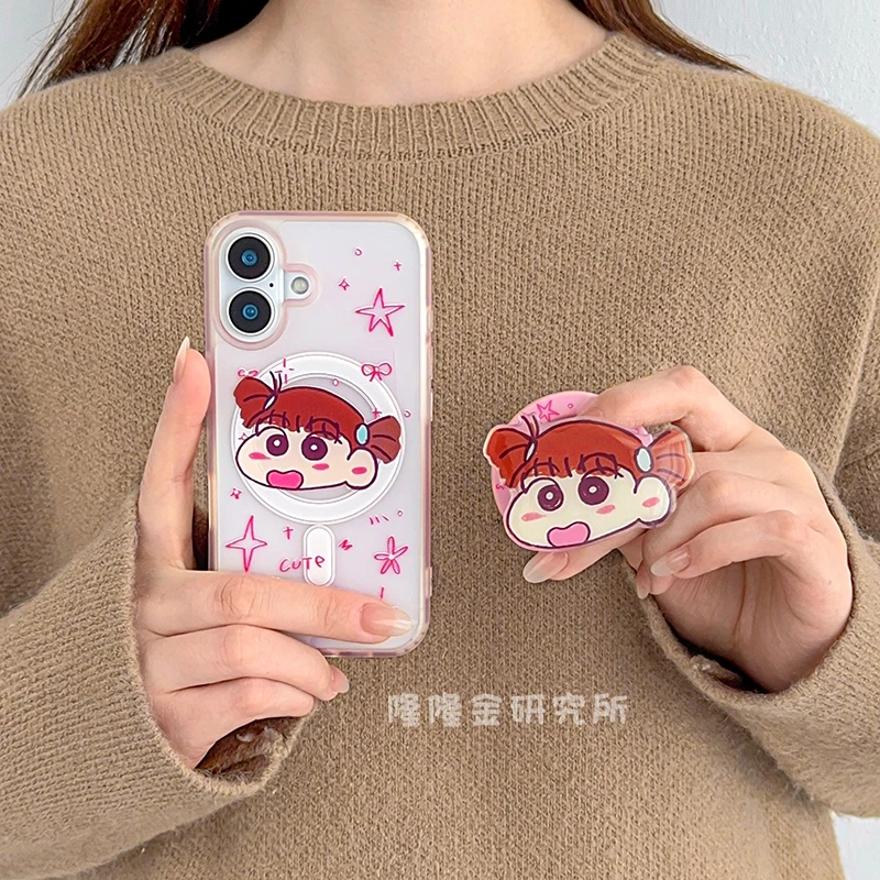 隆隆金适用苹果16手机壳卡通妮妮蜡笔小新iPhone15pro防摔13/14壳