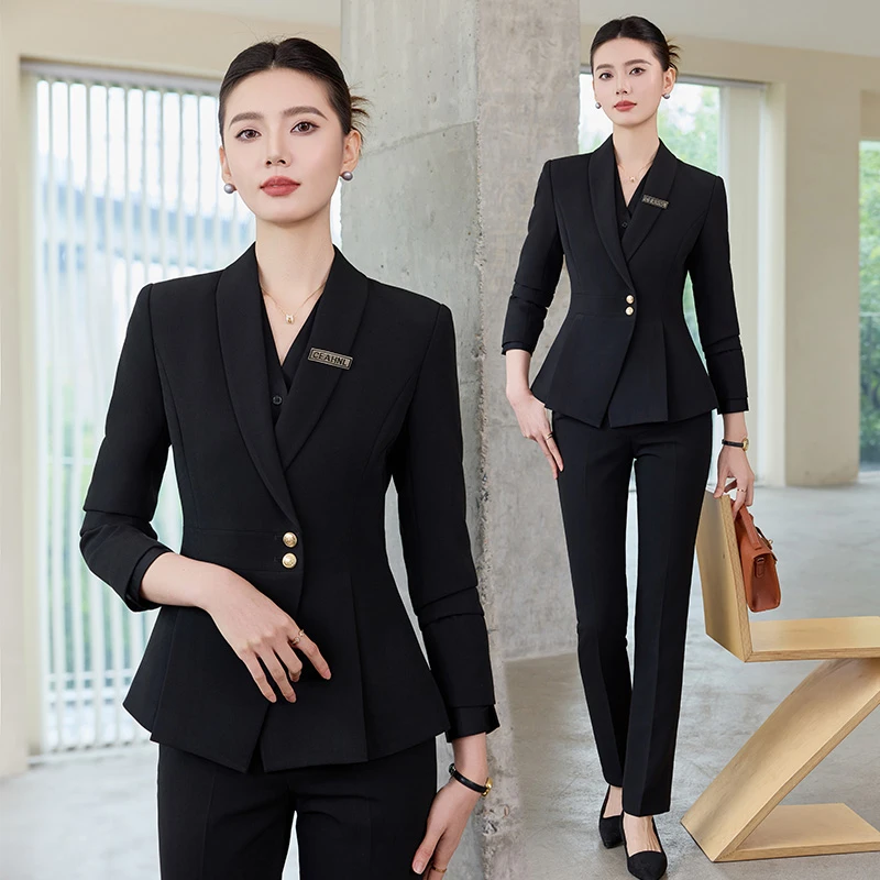气质女神范职业正装套装职场西装秋季商务通勤修身工作OL西服6586