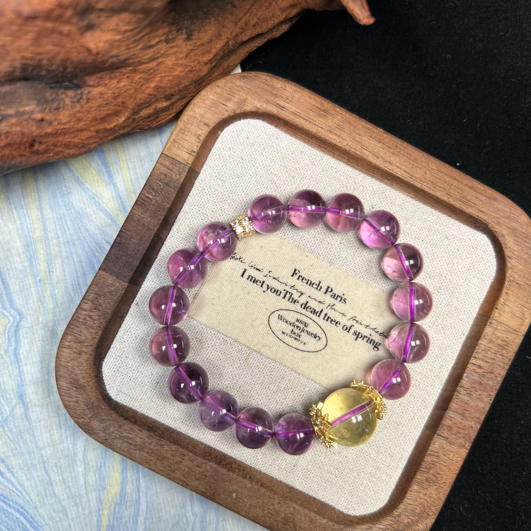 【紫金传说】TGS天然水晶手串原创设计 K36