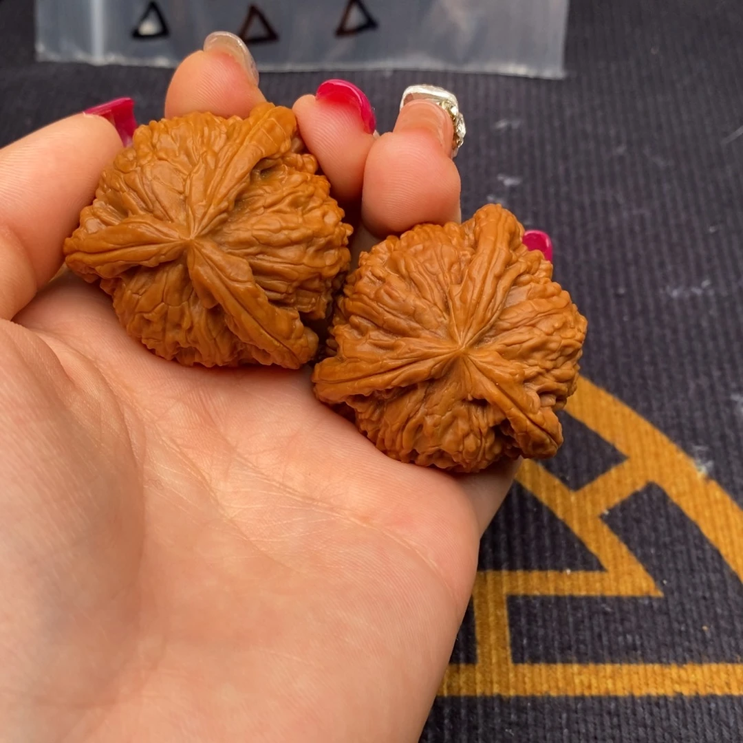 与***行文玩核桃把件白狮子