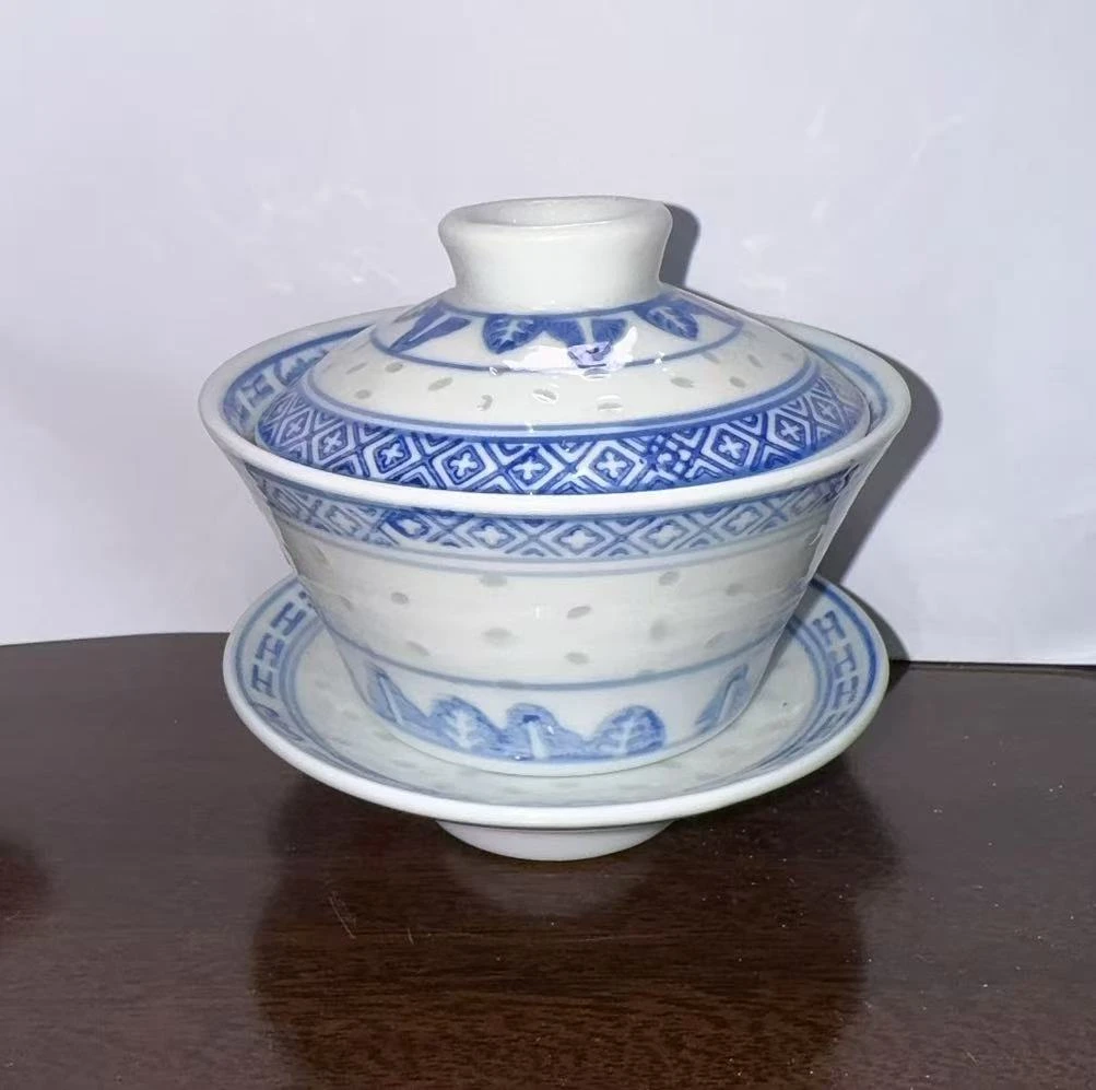 景德镇陶瓷玲珑盖碗陶瓷杯