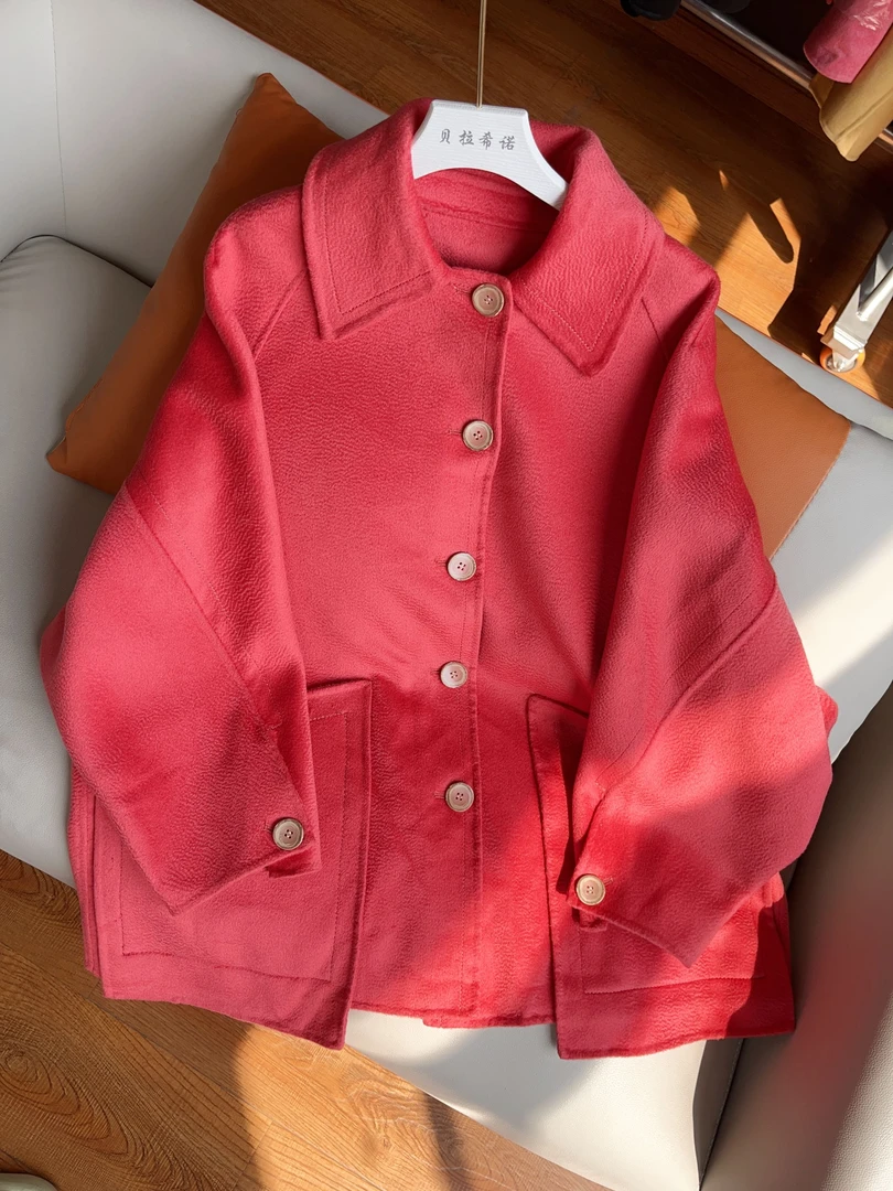 【静姐宠粉】品牌撤柜秋冬季双面羊毛新款气质显瘦羊毛大衣123