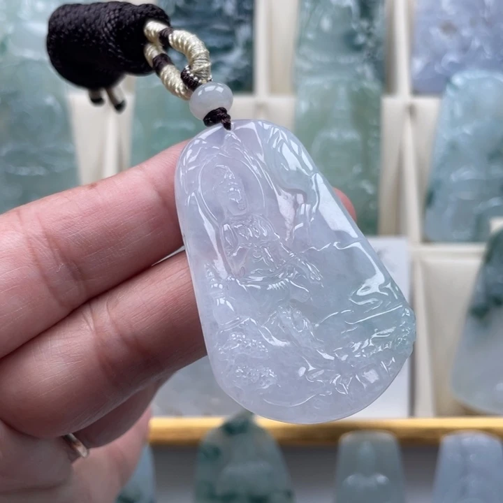 翡翠未镶嵌挂件观音