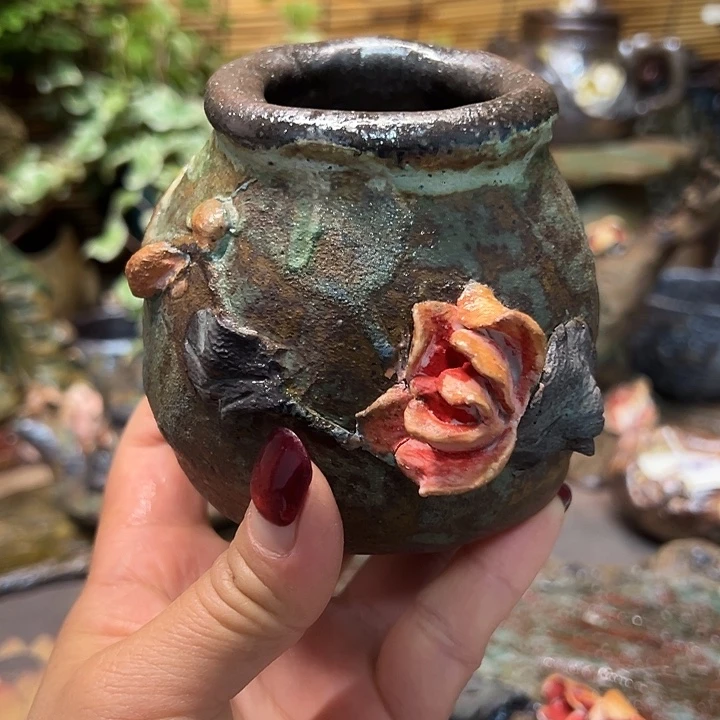 满58包邮新店福利手工粗陶高温