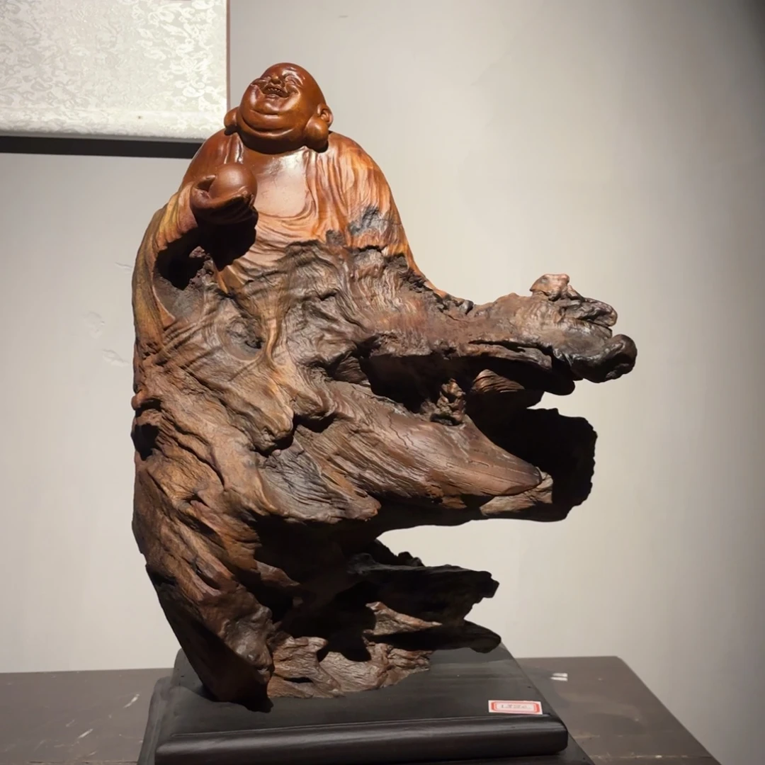 香樟木笑口常开弥勒